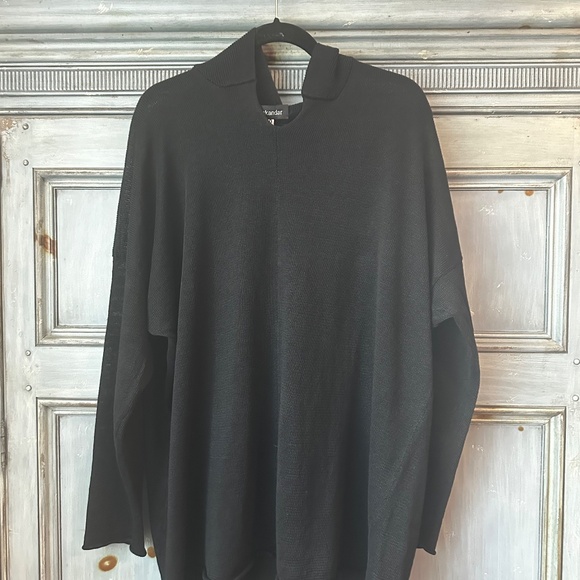 Eskandar Black Linen Over Sized Hooded Sweater Size 0 (S) - Picture 3 of 11